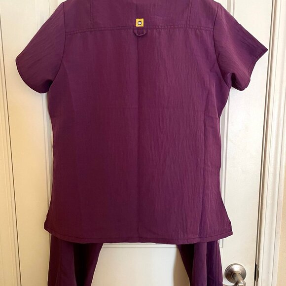 Four Stretch 4 New Set Scrubs L Unisex Purple Top Bottom - Picture 2 of 13